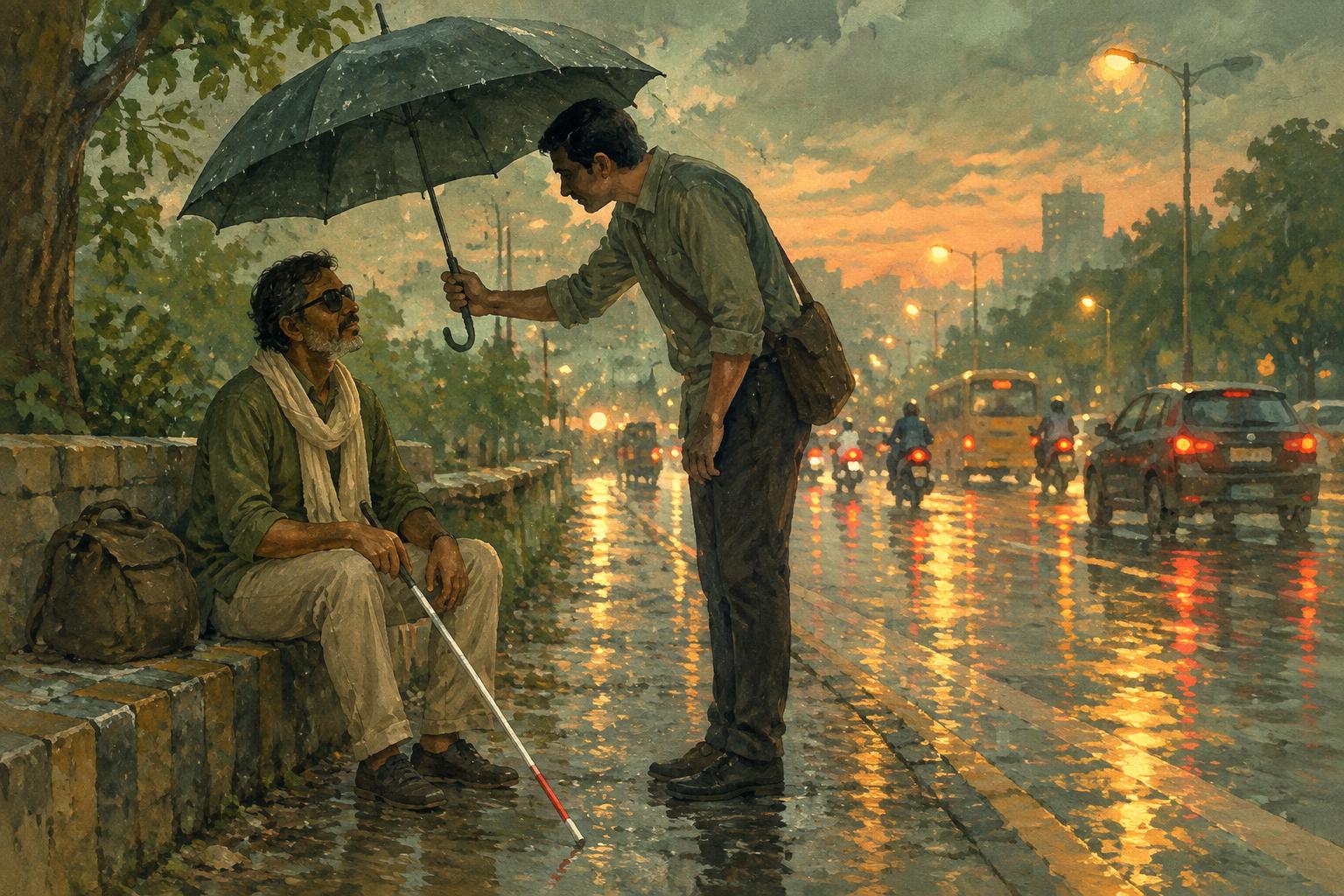 Story-inspired illustration for Being Blind